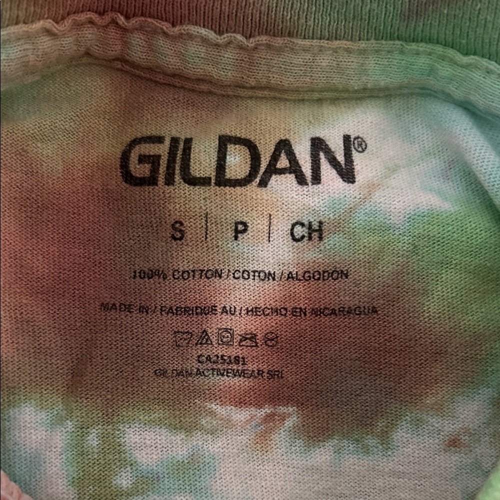 Gildan Tie-Dye Short Sleeve Tee - Green, Brown, White - Picture 2 of 3